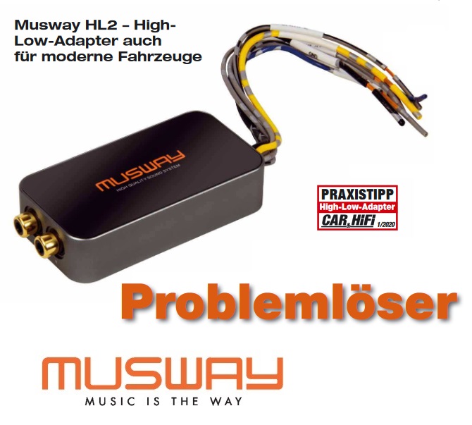 MUSWAY HL2 High Low Converter Einschaltsignal wird generiert (Remote Out) High to Low Adapter